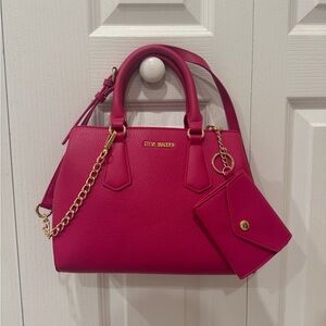 Steve Madden Pink Satchel with Gold Accents